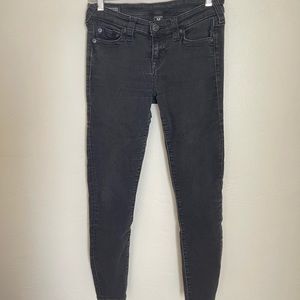 True religion mid rise black skinny jeans